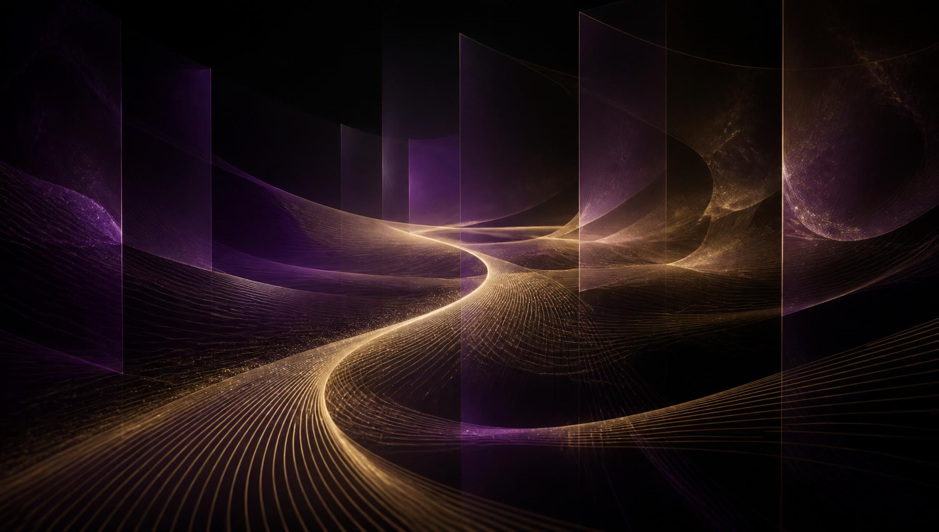 Abstract cinematic light in royal purple and gold